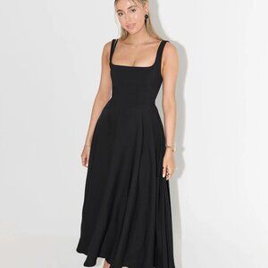The Ultimate Muse High Waist Square Neck Midi Dress